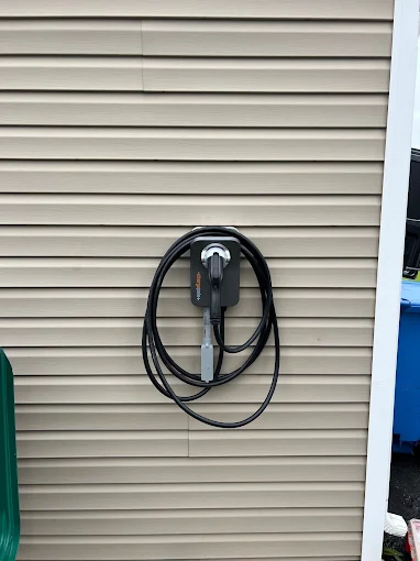 Outdoor EV charger installation